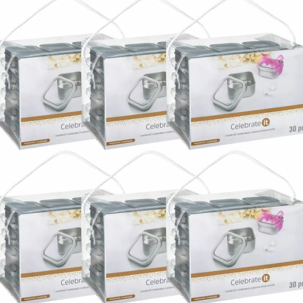 6 Packs: 30 ct. (180 total) Tin Favor Boxes by Celebrate It™ Occasions™
