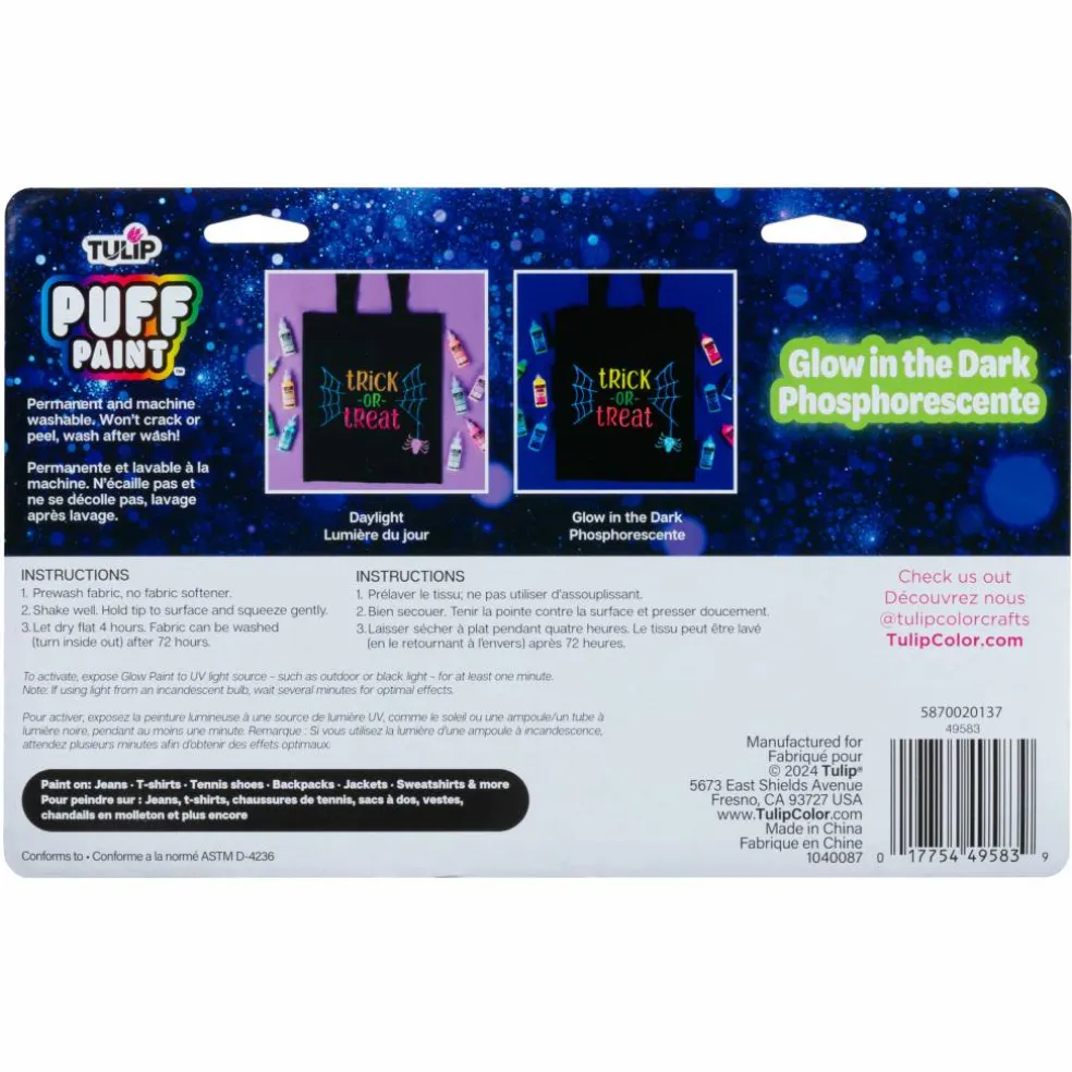 6 Packs: 10 ct. (60 total) Tulip® Glow-in-the-Dark Puff Paints