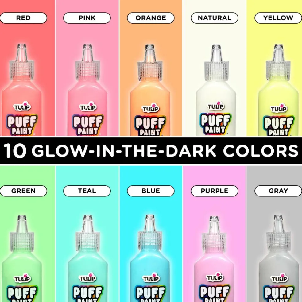 6 Packs: 10 ct. (60 total) Tulip® Glow-in-the-Dark Puff Paints