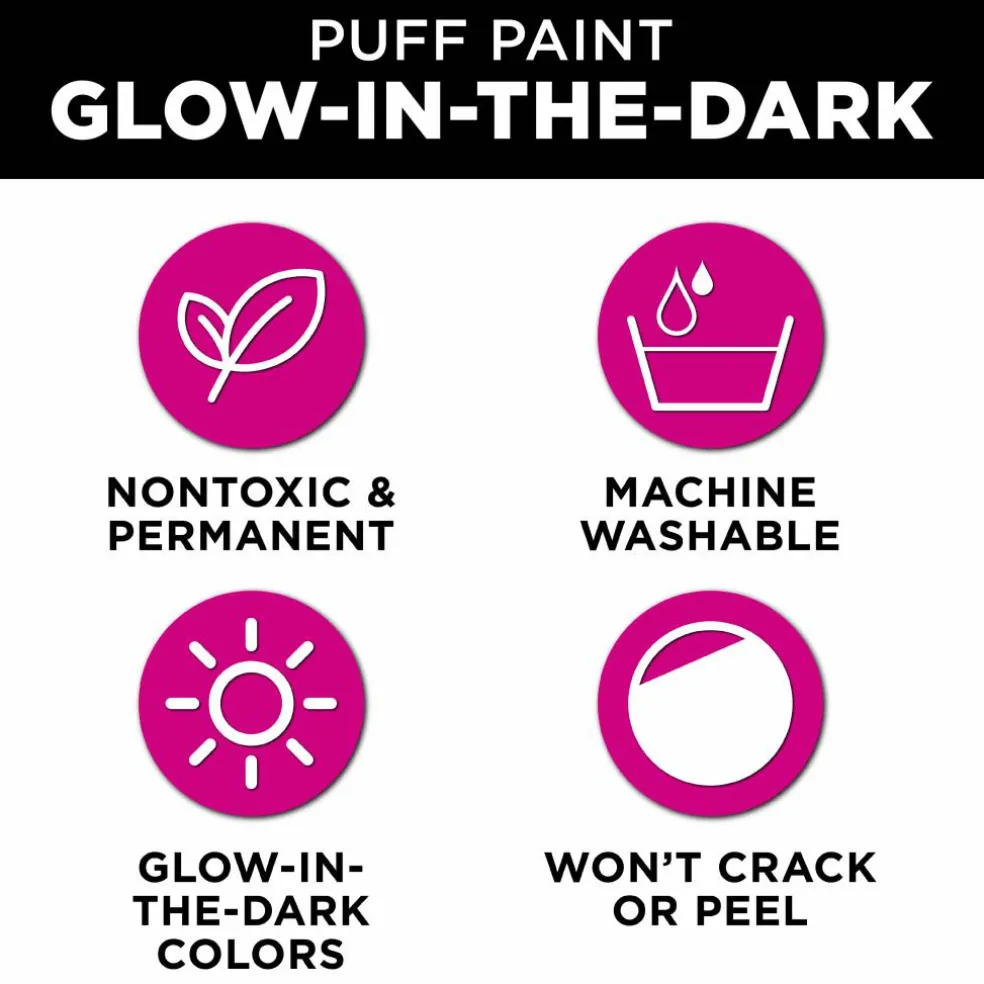 6 Packs: 10 ct. (60 total) Tulip® Glow-in-the-Dark Puff Paints