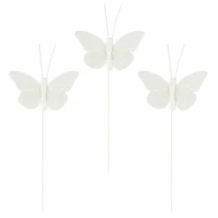 24 Packs: 3 ct. (72 total) White Feather Butterflies by Ashland®