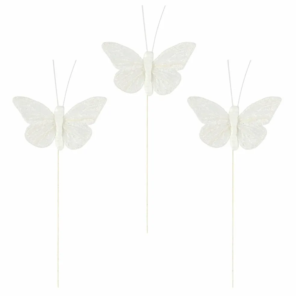 24 Packs: 3 ct. (72 total) White Feather Butterflies by Ashland®