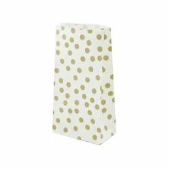 12 Packs: 16 ct. (192 total) White & Gold Dot Treat Bags by Celebrate It™
