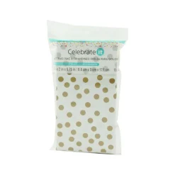 12 Packs: 16 ct. (192 total) White & Gold Dot Treat Bags by Celebrate It™