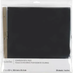 6 Packs: 20 ct. (120 total) 12" x 12" Black Scrapbook Refill Pages by Recollectionsā¢