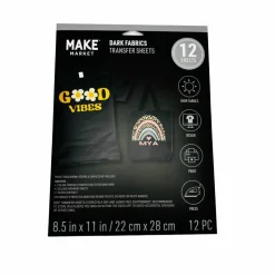 6 Packs: 12 ct. (72 total) 8.5" x 11" Dark Fabric Transfer Sheets by Make Market®