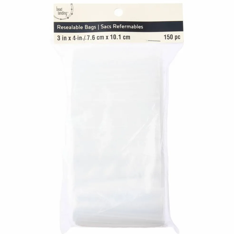 12 Packs: 150 ct. (1,800 total) 3" x 4" Resealable Zip Bags by Bead Landing™