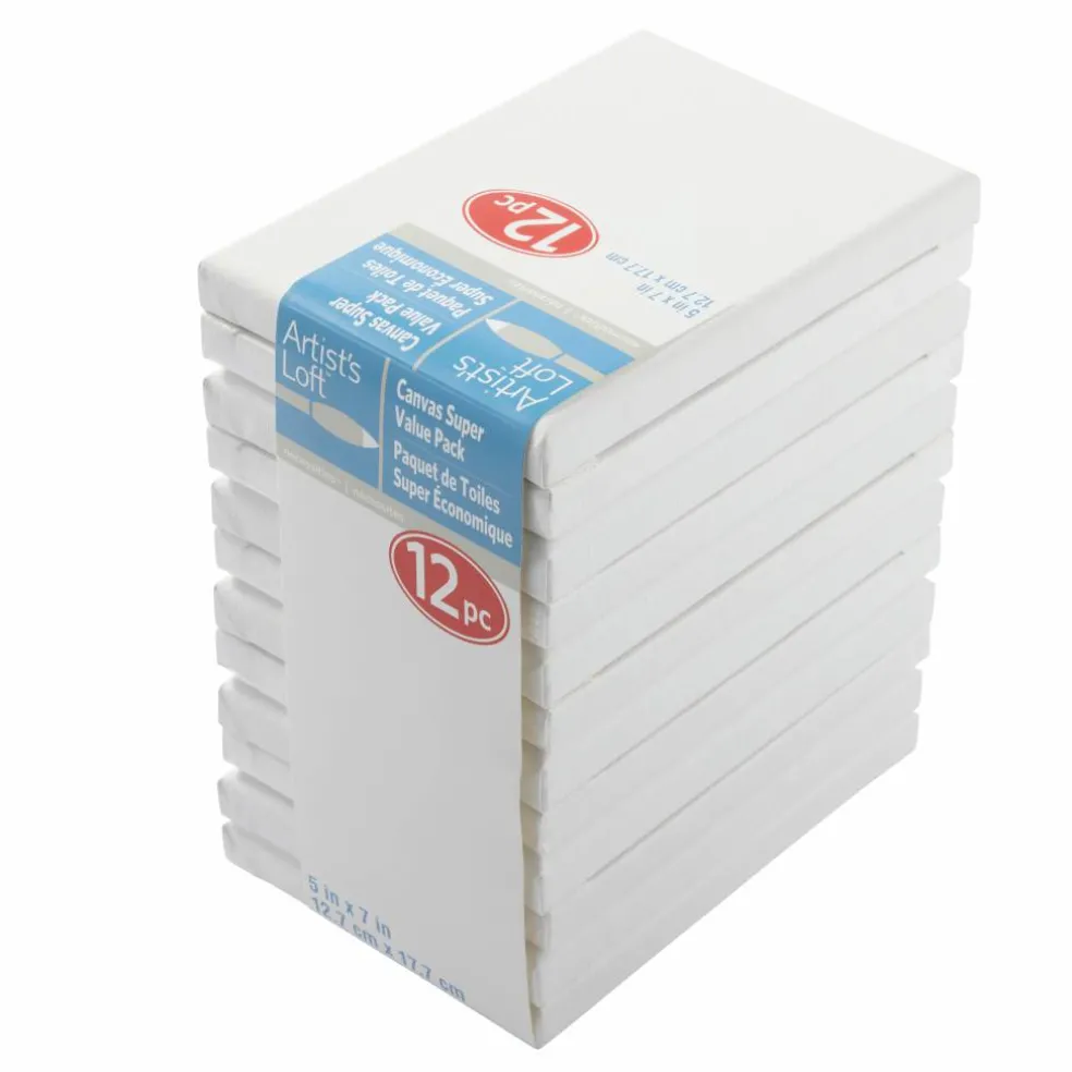 6 Packs: 12 ct. (72 total) 5" x 7" Super Value Canvas by Artist's Loft®