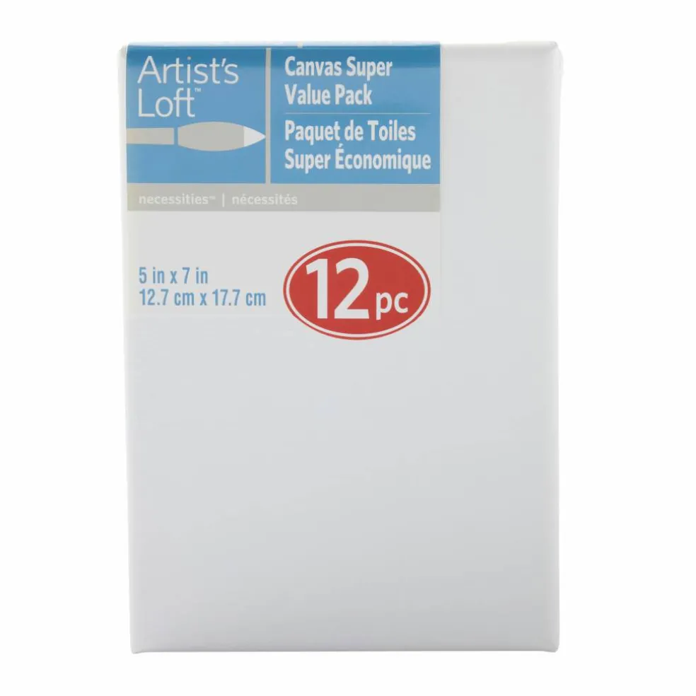 6 Packs: 12 ct. (72 total) 5" x 7" Super Value Canvas by Artist's Loft®