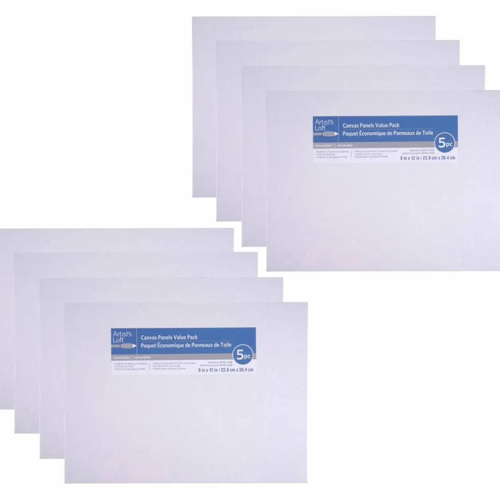 8 Packs: 5 ct. (40 total) 9" x 12" Value Pack Canvas Panel by Artist's Loft® Necessities™