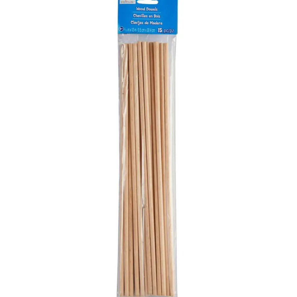 12 Packs: 15 ct. (180 total) 3/16" x 12" Wood Dowels by Creatology™