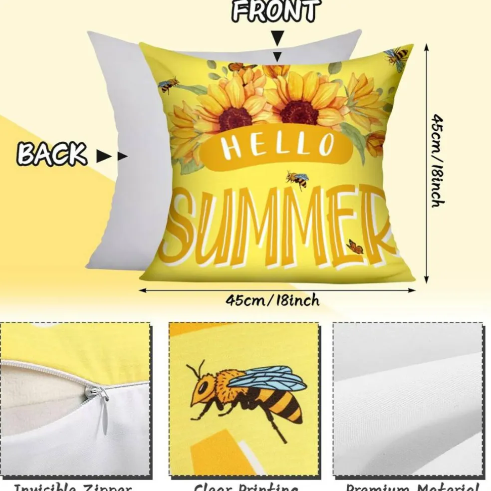 16 Pack Seasonal Pillow Covers 18x18 Inch – Farmhouse Throw Pillow Cases with 4 Seasons Designs (Sunflower, Gnome, Pumpkin, Snowflake) for Couch, Sofa, Bed & Home Decor