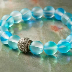 6 Pack: Signature Color Shop Blue Glass & Pave Bead Bracelet by Bead Landing™