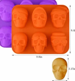 2 Pack Silicone Skull Baking Molds (Large Skull Molds)