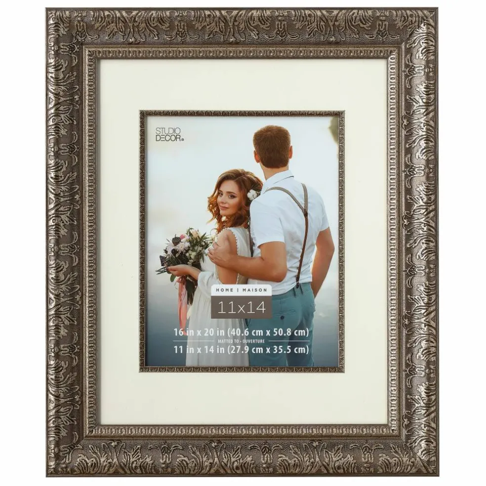 4 Pack: Silver Floral Frame with Mat, Home Collection by Studio Décor®