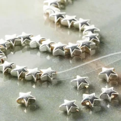 12 Pack: Silver Hematite Star Beads, 8mm by Bead Landing™