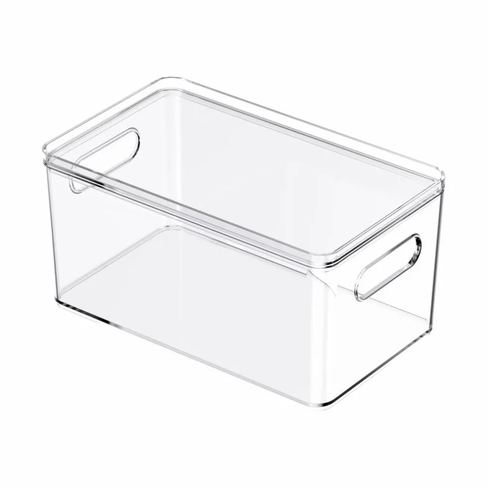 4 Pack: Small Clear Stacking Plastic Bin with Lid by Simply Tidy®