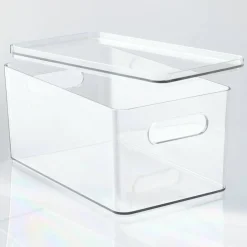 4 Pack: Small Clear Stacking Plastic Bin with Lid by Simply Tidy®