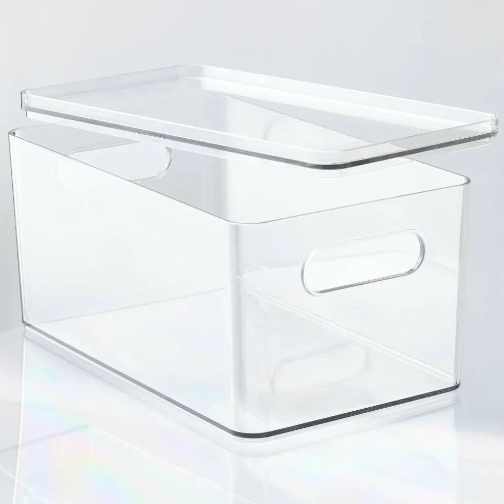 4 Pack: Small Clear Stacking Plastic Bin with Lid by Simply Tidy®