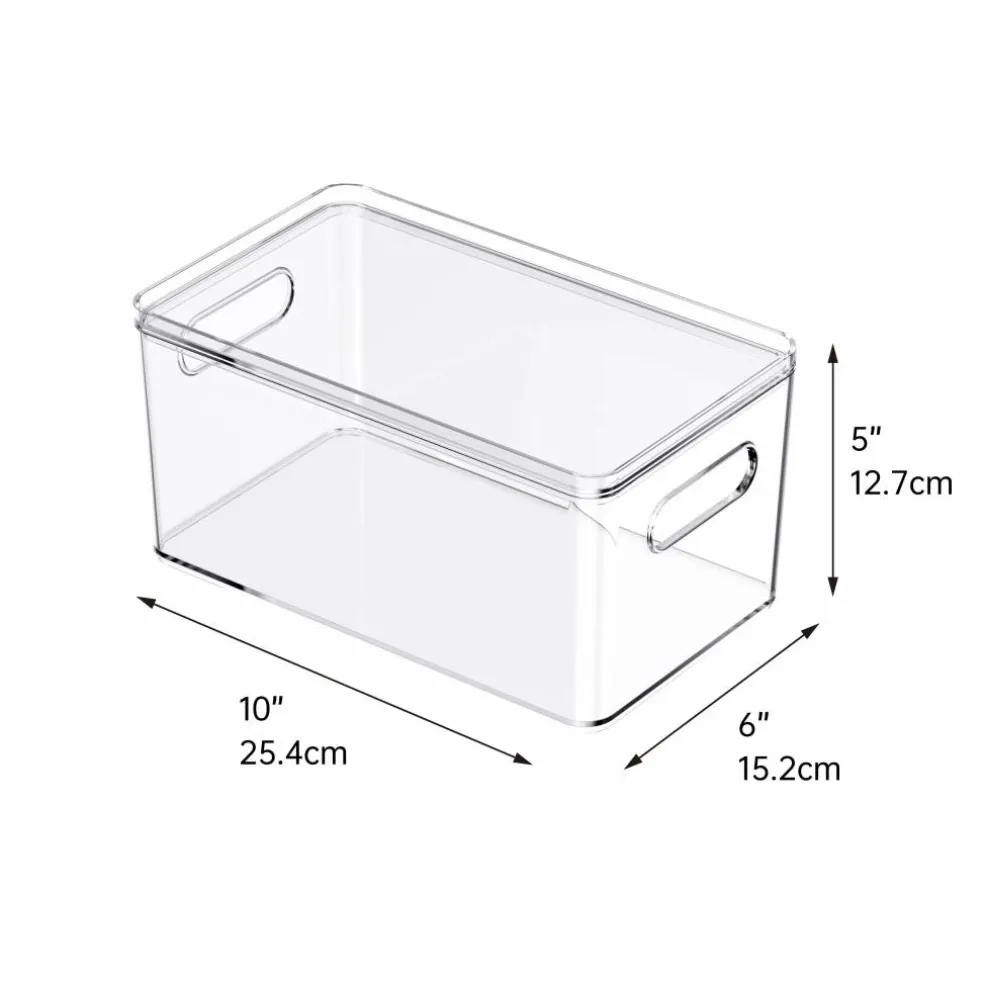 4 Pack: Small Clear Stacking Plastic Bin with Lid by Simply Tidy®