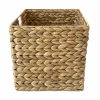 8 Pack: Small Natural Woven Water Hyacinth Cube Basket by Ashland®