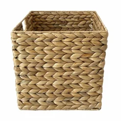 8 Pack: Small Natural Woven Water Hyacinth Cube Basket by Ashland®