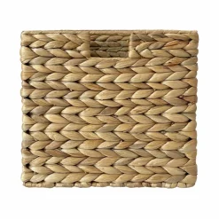 8 Pack: Small Natural Woven Water Hyacinth Cube Basket by Ashland®