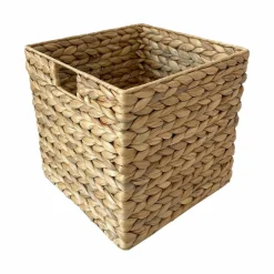 8 Pack: Small Natural Woven Water Hyacinth Cube Basket by Ashland®