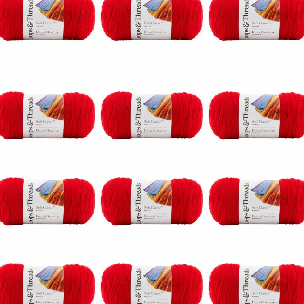 12 Pack: Soft Classic™ Solid Yarn by Loops & Threads®
