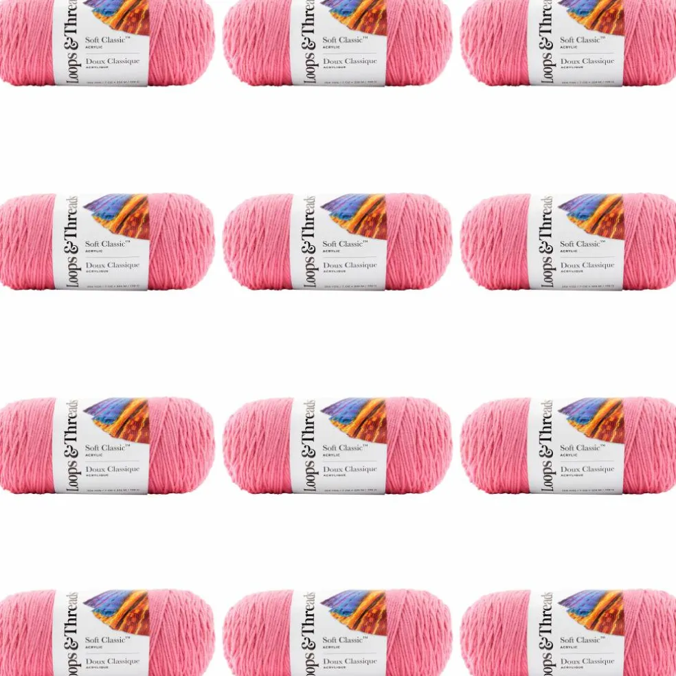 12 Pack: Soft Classic™ Solid Yarn by Loops & Threads®