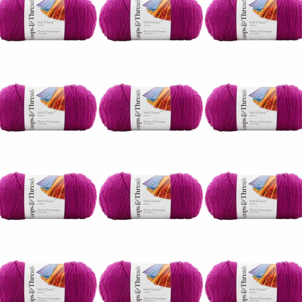 12 Pack: Soft Classic™ Solid Yarn by Loops & Threads®