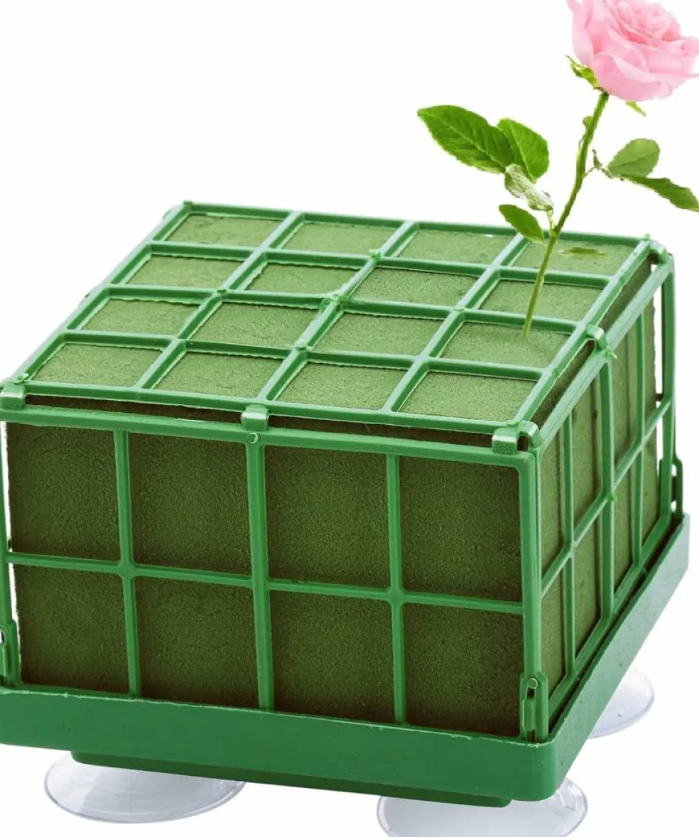 8 Pack Square Floral Foam Cage - Floral Foam Blocks with Suction Cup