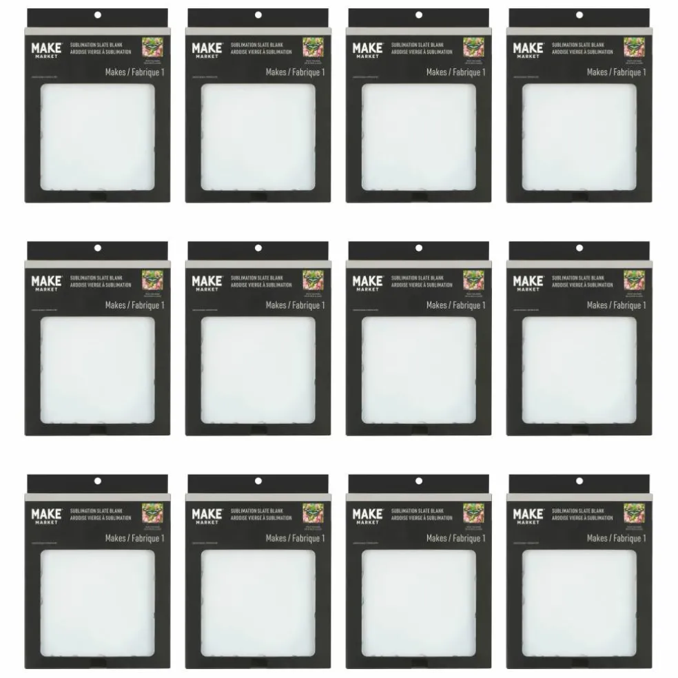 12 Pack: 6" Square Slate Sublimation Blank by Make Market®
