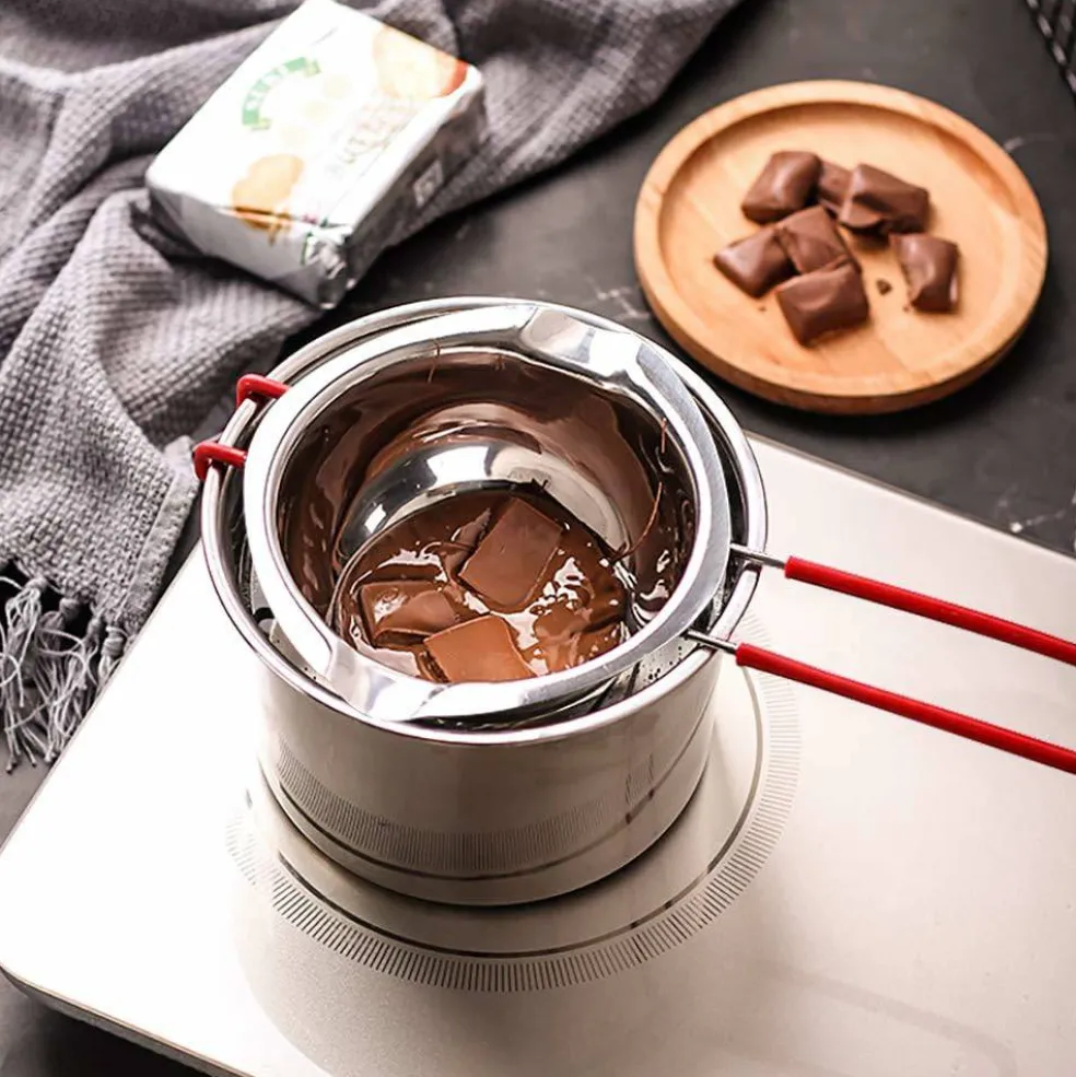 2-Pack Stainless Steel Double Boiler Pots – Chocolate, Candy, Wax, Candle, Butter Melting