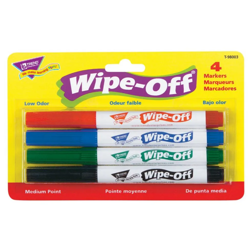 4-Pack Standard Colors Wipe-Off® Markers