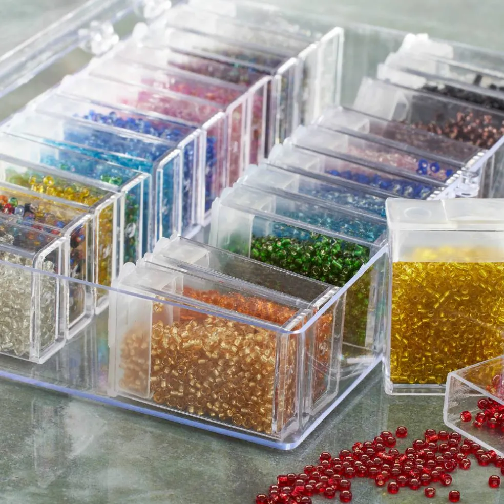6 Pack: Storage Box with Assorted Bead Colors by Bead Landing™