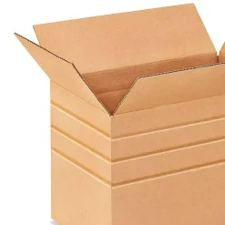 250 Pack Strong Multi Depth Corrugated Cardboard Boxes for Bulk Shipping and Storage 17 1⁄4 x 11 1⁄2 x 12 inch