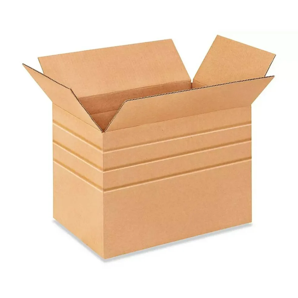 250 Pack Strong Multi Depth Corrugated Cardboard Boxes for Bulk Shipping and Storage 17 1⁄4 x 11 1⁄2 x 12 inch