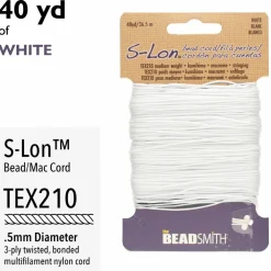 12 Pack: The Beadsmith® S-Lon® 0.5mm White Bead Cord