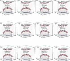 12 Pack UV Protected Acrylic Boxes for Display,Clear Display Case Baseball Cube Memorabilia Showcase Autograph Ball Protector