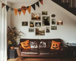 12 Pack Vintage Halloween Wall Art Prints, Spooky Horror Gallery Wall Decor, Witch Ghost Black Cat Pumpkin Posters, Fall Aesthetic Halloween Room Decor, Unframed 8x10 5x7 4x6