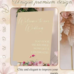 2 Pack Welcome to Our Wedding Mirror Decal White Removable Vinyl Lettering Sticker for Wedding Mirror Glass Window Welcome Sign Bridal Shower Engagement Reception Decorations