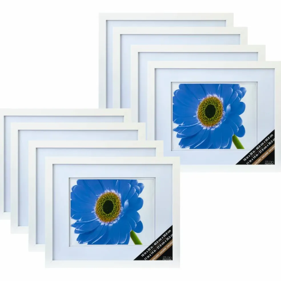 8 Pack: White Gallery Wall Frame with Double Mat Airfloat Gallery™ by Studio Décor®