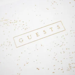 6 Pack: White & Gold Guest Book & Pen Set by Celebrate It™