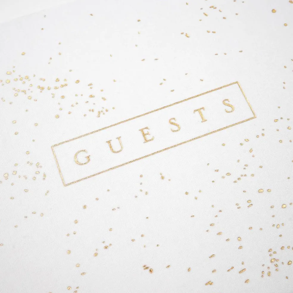 6 Pack: White & Gold Guest Book & Pen Set by Celebrate It™