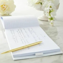 6 Pack: White & Gold Guest Book & Pen Set by Celebrate It™