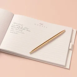 6 Pack: White & Gold Guest Book & Pen Set by Celebrate It™