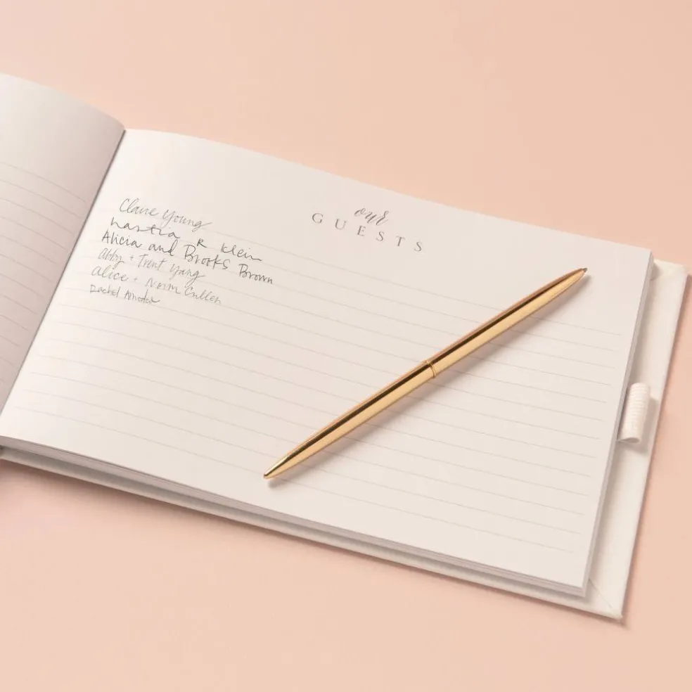 6 Pack: White & Gold Guest Book & Pen Set by Celebrate It™