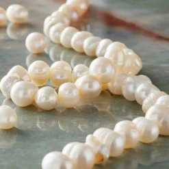 12 Pack: White Pearl Rondelle Beads, 8mm by Bead Landing™