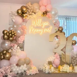 50 Pack White Pink Gold Balloons 12 Inch Pearl Blush Double Stuffed Latex Balloons Metallic Champagne Gold for Birthday Wedding Baby Shower Party Decor